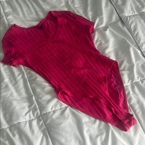 Women's Pink Ribbed Bodysuit 3/$25
